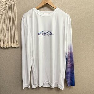 Reel skinz mens sz L Sun/Water White Long Sleeve UV Shirt